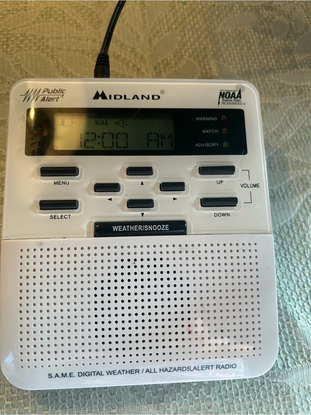 Midland White NOAA Weather Alert Portable Radio